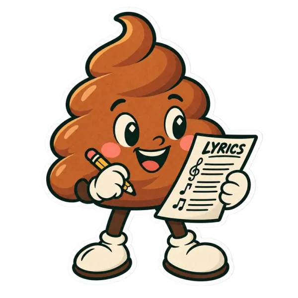 Poopy checking a sheet of song lyrics